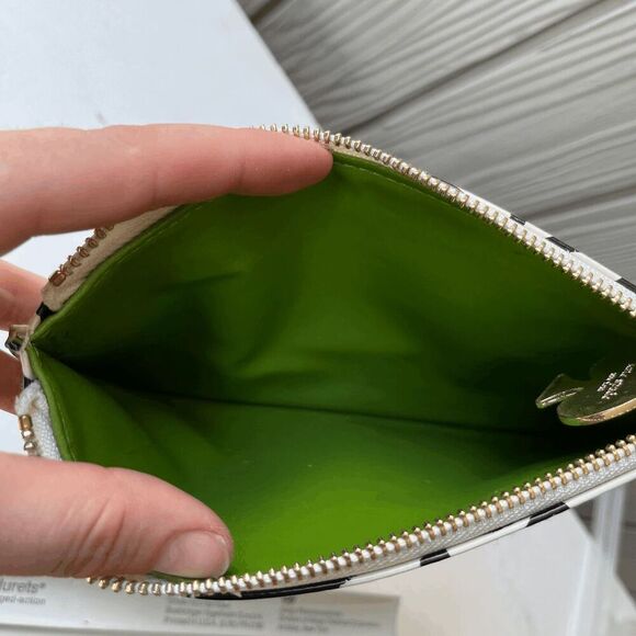 Kate Spade Eyeglass Print Zip Pouch Clutch Patent Leather Look 8.5"x5.25" - Picture 5 of 11